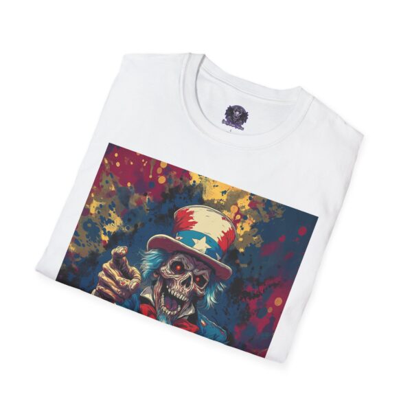 Pop Art Tee Uncle Sam Patriotic 4th Of July Skeletal Uncle Sam Pop Art 60's Style Unisex T-Shirt - Image 16
