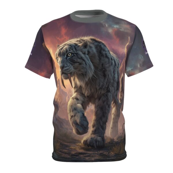 Prehistoric Smilodon aka Sabre-Tooth Tiger II Unisex Tee (AOP) - Image 21