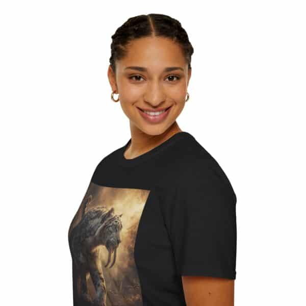 Prehistoric Smilodon aka Sabre-Tooth Tiger VIII Unisex T-Shirt, Graphic Tee, Unique Gift, Casual Wear - Image 7