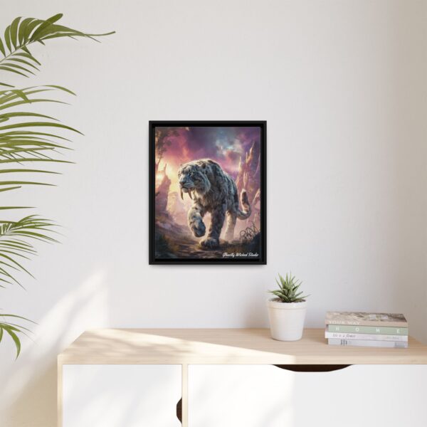 Prehistoric Smilodon aka Sabre-Tooth Tiger II Matte Canvas, Black Frame - Image 6