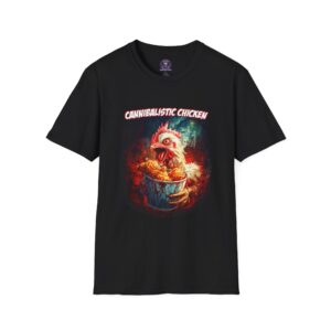Cannibalistic Chicken Band Bloody Bucket Variant Unisex T-Shirt, Funny Graphic Tee, Unique Gift, Casual Wear, Chicken Lover Humor