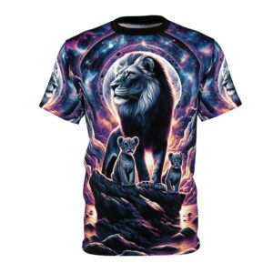 Cosmic Lion Family WD-D006 By Wyldesigns Unisex Cut & Sew Tee (AOP)