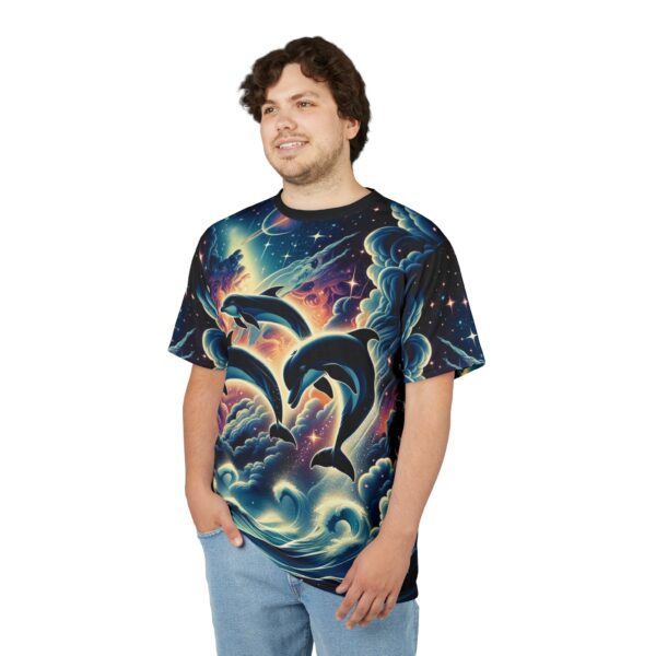 Cosmic Dolphins WD-D008 By Wyldesigns Unisex Cut & Sew Tee (AOP) - Image 8