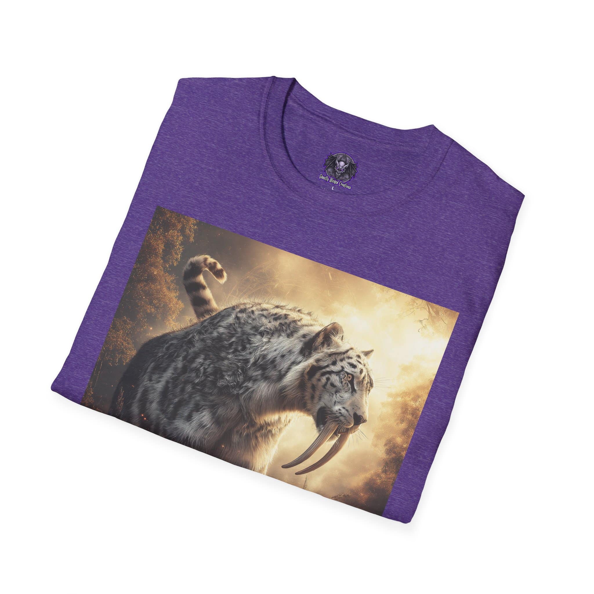 Prehistoric Smilodon aka Sabre-Tooth Tiger VIII Unisex T-Shirt, Graphic Tee, Unique Gift, Casual Wear - Image 40