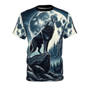 Wolf Howling WD-D001 By Wyldesigns Unisex Cut & Sew Tee (AOP)