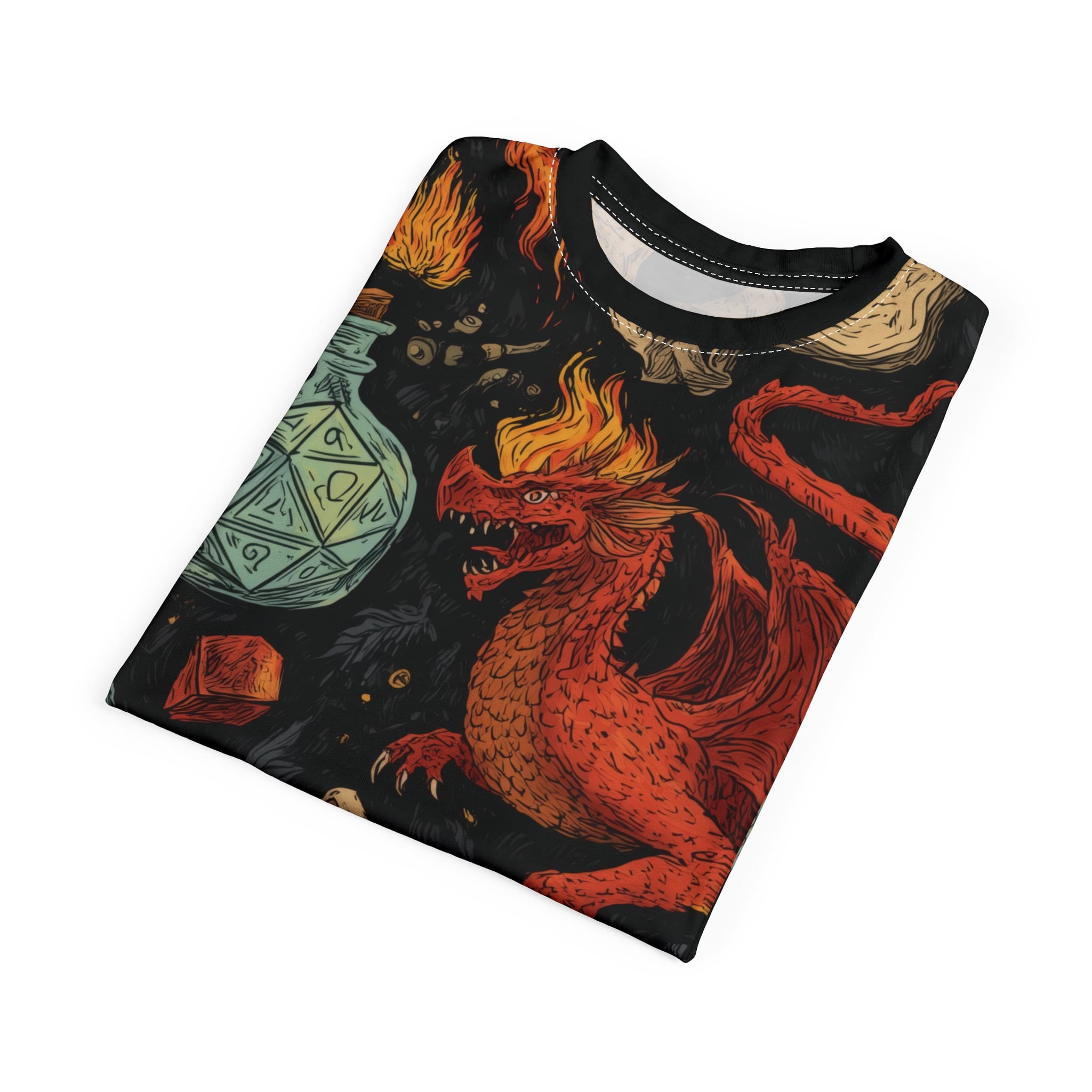 Epic Dragon Fantasy Pattern Unisex Cut & Sew Tee (AOP) - Image 36