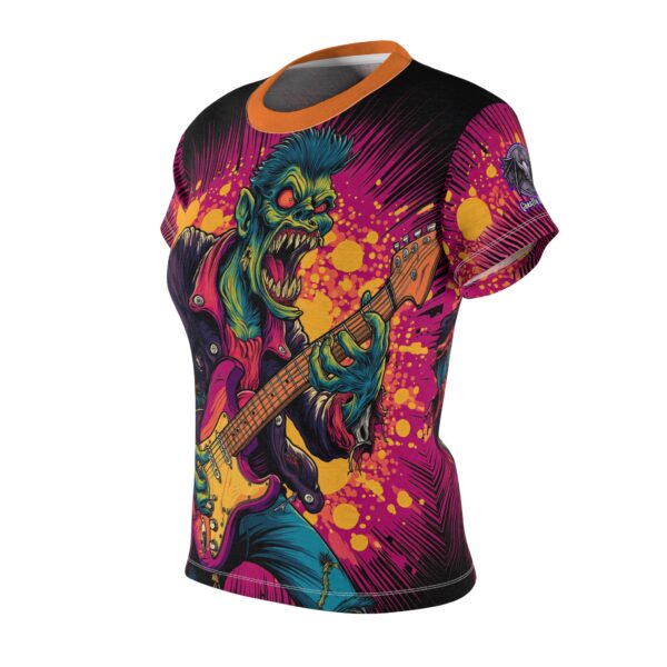 Women's Tee Zombie Guitarist Monster Pop Art Style 60's (AOP) - Image 3