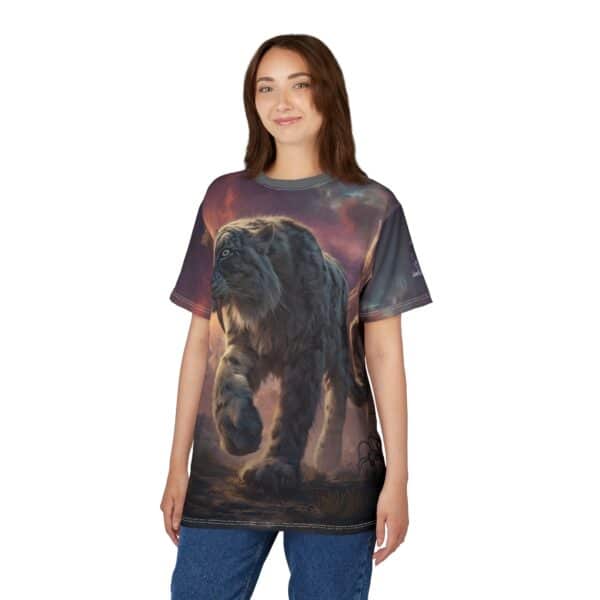 Prehistoric Smilodon aka Sabre-Tooth Tiger II Unisex Tee (AOP) - Image 31