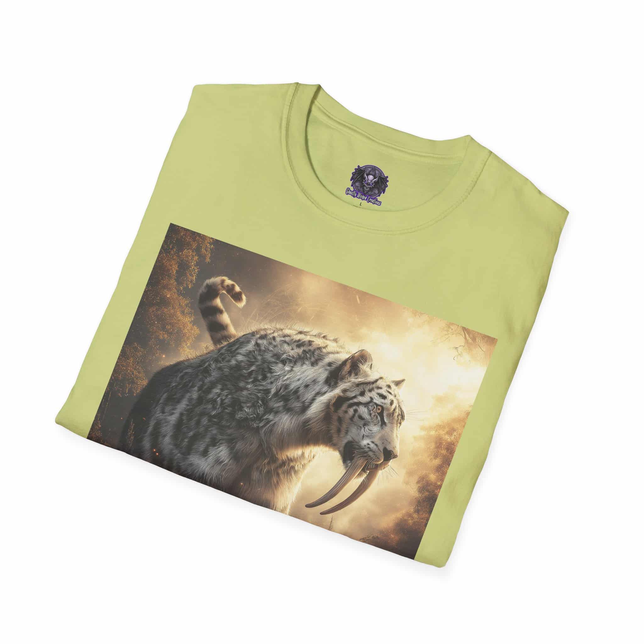 Prehistoric Smilodon aka Sabre-Tooth Tiger VIII Unisex T-Shirt, Graphic Tee, Unique Gift, Casual Wear - Image 24