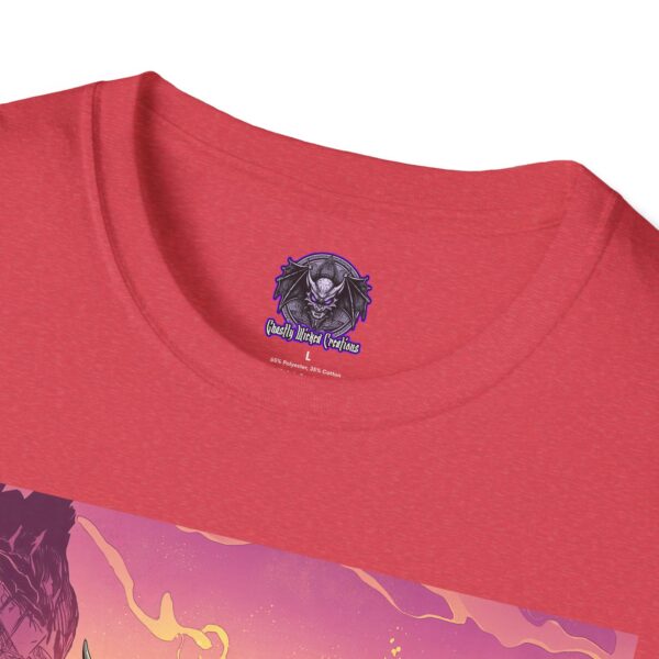 Skeletal Zombie Triceratops In Volcanic Wasteland Unisex T-Shirt - Image 51