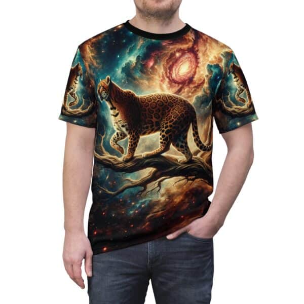 Cosmic Leopard WD-D011 By Wyldesigns Unisex Cut & Sew Tee (AOP) - Image 5