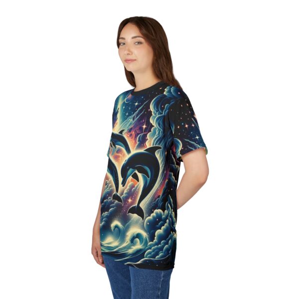 Cosmic Dolphins WD-D008 By Wyldesigns Unisex Cut & Sew Tee (AOP) - Image 12