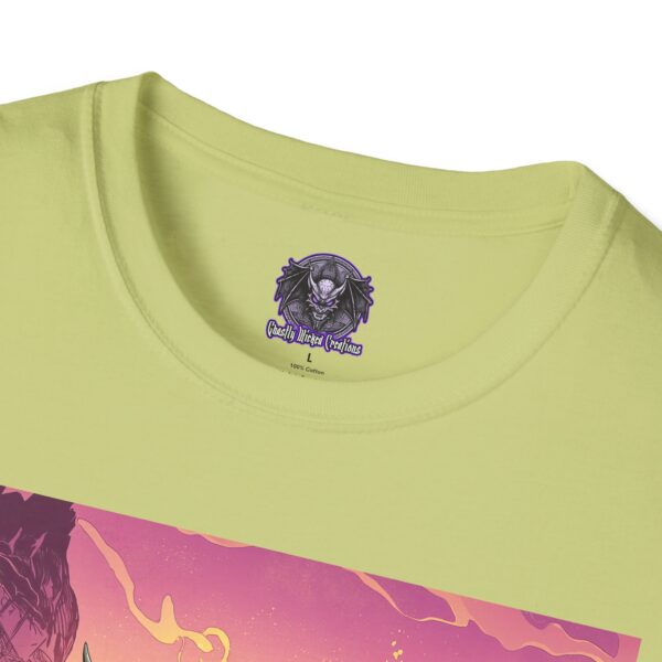 Skeletal Zombie Triceratops In Volcanic Wasteland Unisex T-Shirt - Image 23
