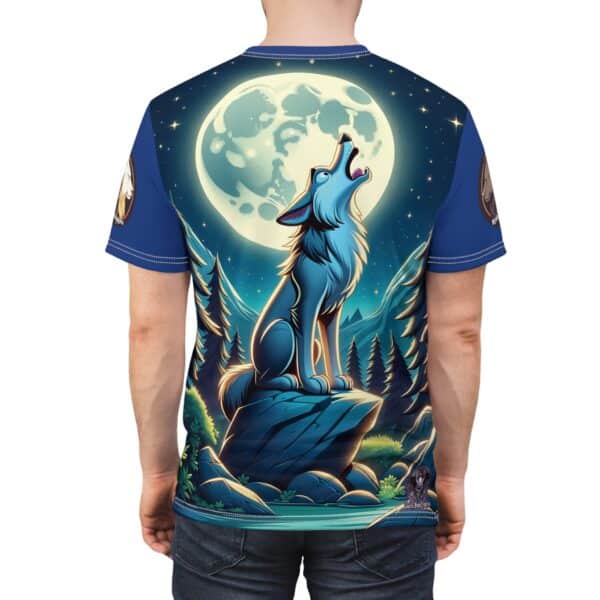 Howling Wolf Toon Style WD-D012 By Wyldesigns Unisex Cut & Sew Tee (AOP) - Image 22