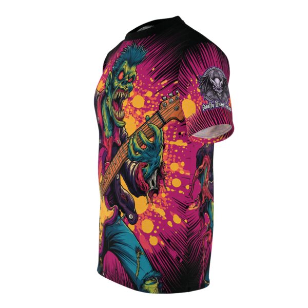 Unisex Tee Zombie Guitarist Monster Pop Art Style 60's (AOP) - Image 3