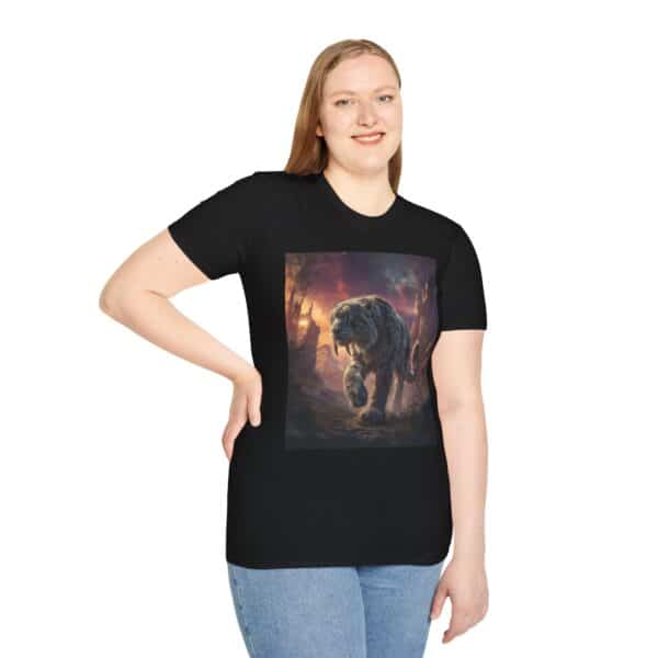 Prehistoric Smilodon aka Sabre-Tooth Tiger II Unisex T-Shirt, Graphic Tee, Unique Gift, Casual Wear - Image 8