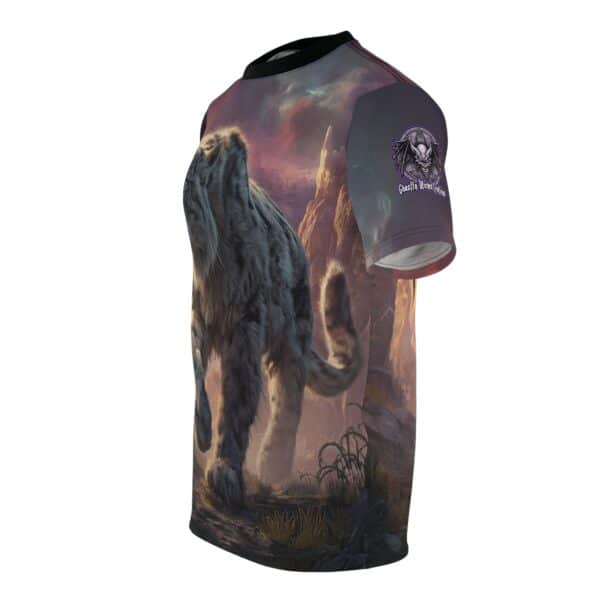 Prehistoric Smilodon aka Sabre-Tooth Tiger II Unisex Tee (AOP) - Image 17