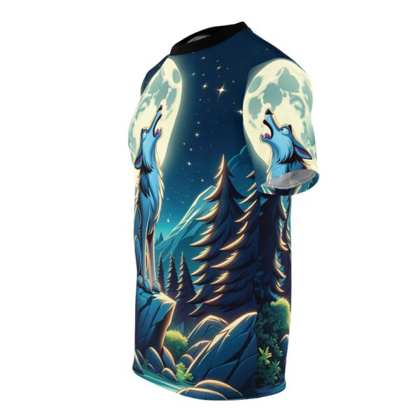 Howling Wolf Toon Style WD-D012 By Wyldesigns Unisex Cut & Sew Tee (AOP) - Image 3