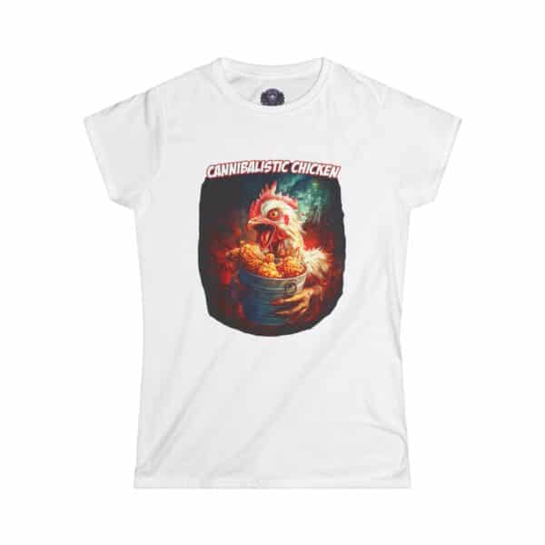 Cannibalistic Chicken Band Women's Softstyle Tee - Funny Graphic Shirt, Unique Gift for Food Lovers, Quirky Casual Wear, Perfect for [...] - Image 4