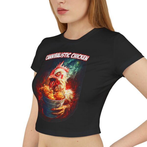 Cannibalistic Chicken Band Official Women's Baby Tee | Cute Graphic Shirt, Trendy Crop Top, Halloween Costume, Funny Chicken T-Shirt, Gift for - Image 6