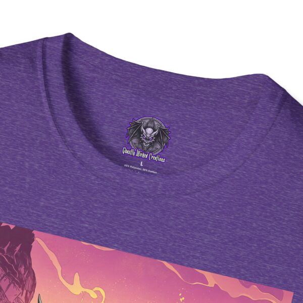 Skeletal Zombie Triceratops In Volcanic Wasteland Unisex T-Shirt - Image 39