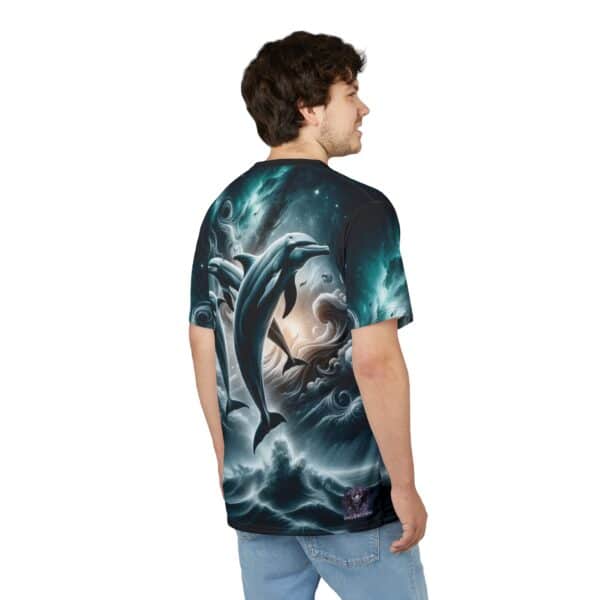 Dolphins Jumping WD-D007 By Wyldesigns Unisex Cut & Sew Tee (AOP) - Image 7