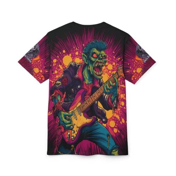 Unisex Tee Zombie Guitarist Monster Pop Art Style 60's (AOP) - Image 8