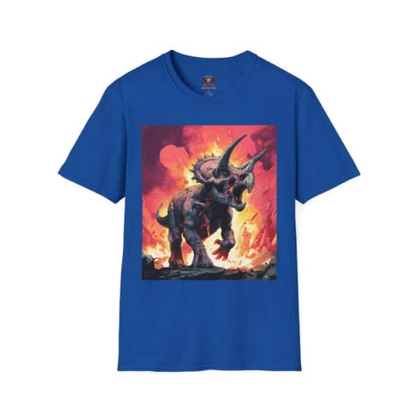 Zombie Triceratops In Volcanic Wasteland Unisex T-Shirt - Image 57