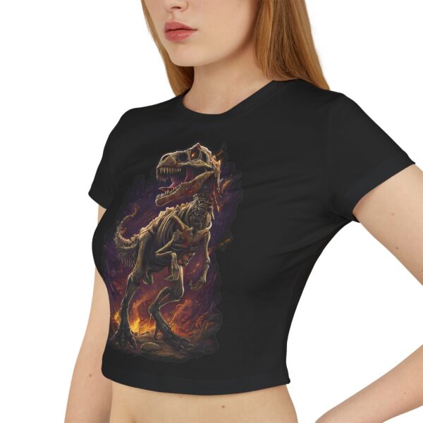 Skeletal T-Rex Women's Baby Tee | Cute Graphic Shirt, Trendy Crop Top, Tyrannosaurus - Image 12