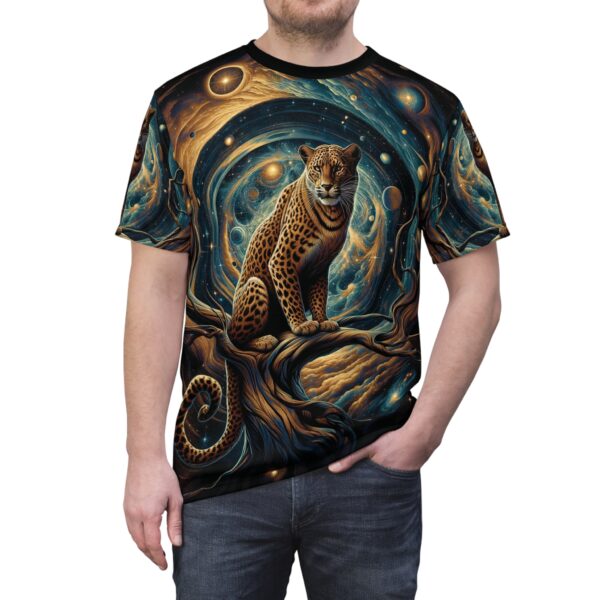 Cosmic Leopard WD-D013 By Wyldesigns Unisex Cut & Sew Tee (AOP) - Image 5