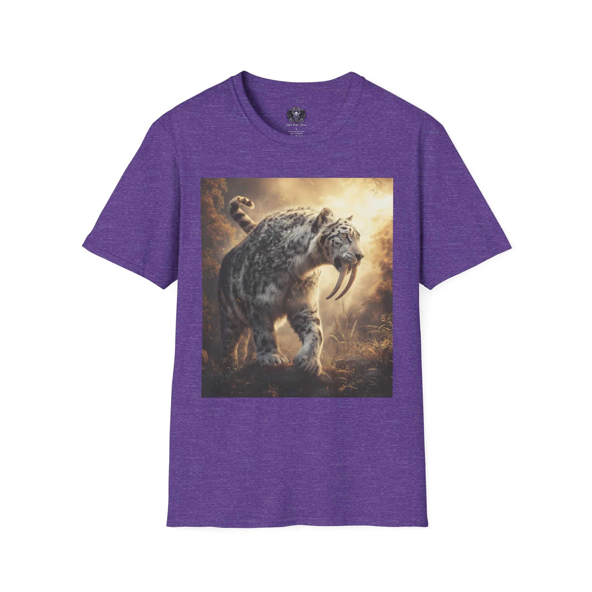 Prehistoric Smilodon aka Sabre-Tooth Tiger VIII Unisex T-Shirt, Graphic Tee, Unique Gift, Casual Wear - Image 37