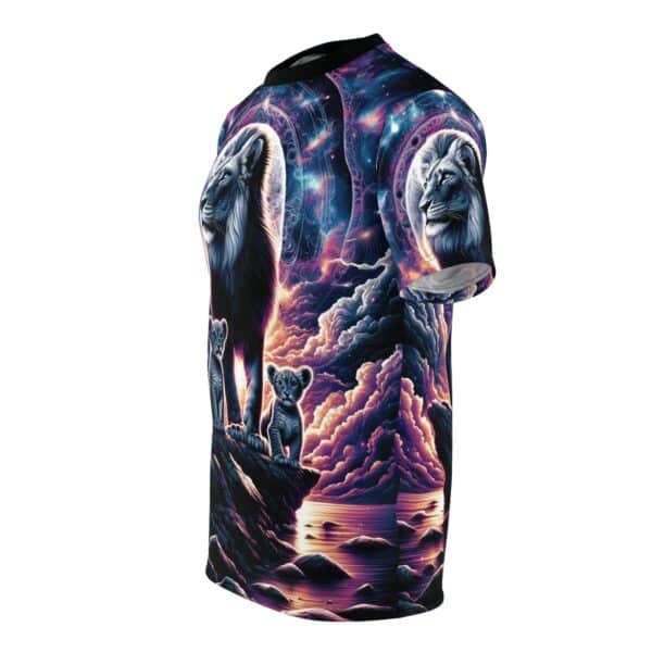 Cosmic Lion Family WD-D006 By Wyldesigns Unisex Cut & Sew Tee (AOP) - Image 3