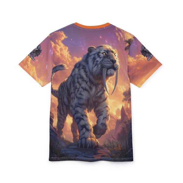 Prehistoric Smilodon aka Sabre-Tooth Tiger VI Unisex Tee (AOP) - Image 27