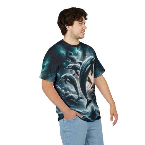 Dolphins Jumping WD-D007 By Wyldesigns Unisex Cut & Sew Tee (AOP) - Image 11