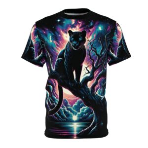 Cosmic Black Panther WD-D009 By Wyldesigns Unisex Cut & Sew Tee (AOP)
