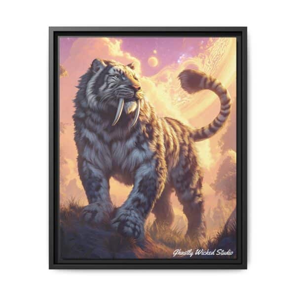 Prehistoric Smilodon aka Sabre-Tooth Tiger I Matte Canvas, Black Frame - Image 4