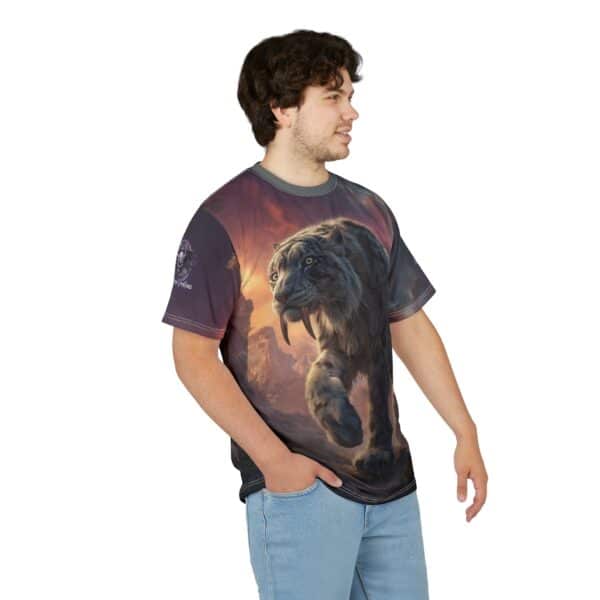 Prehistoric Smilodon aka Sabre-Tooth Tiger II Unisex Tee (AOP) - Image 36