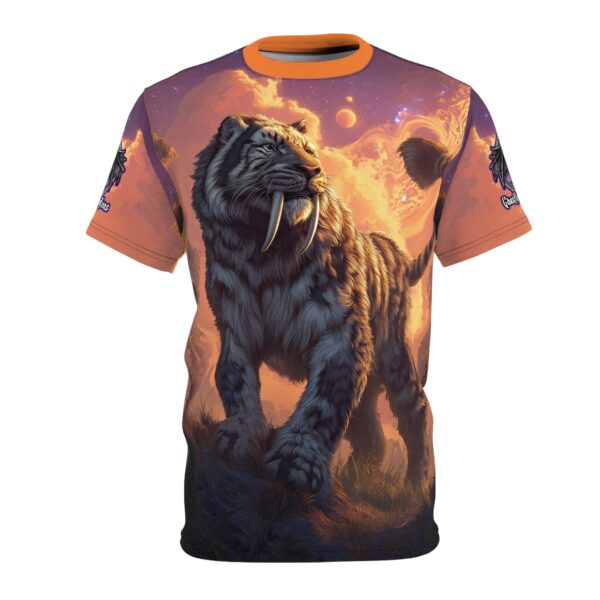 Prehistoric Smilodon aka Sabre-Tooth Tiger  Unisex Tee (AOP) - Image 5