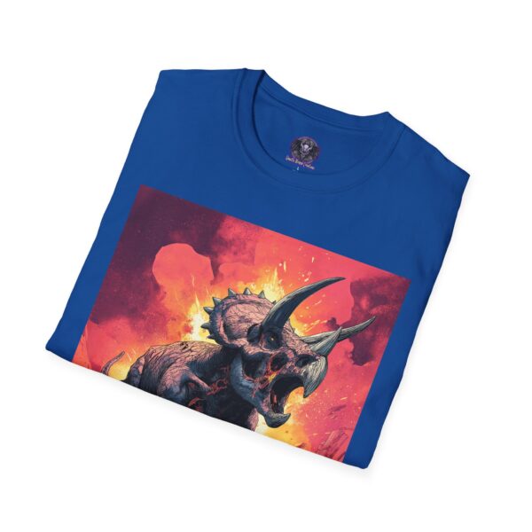 Zombie Triceratops In Volcanic Wasteland Unisex T-Shirt - Image 60