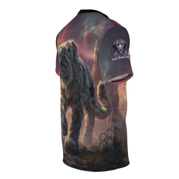 Prehistoric Smilodon aka Sabre-Tooth Tiger II Unisex Tee (AOP) - Image 4