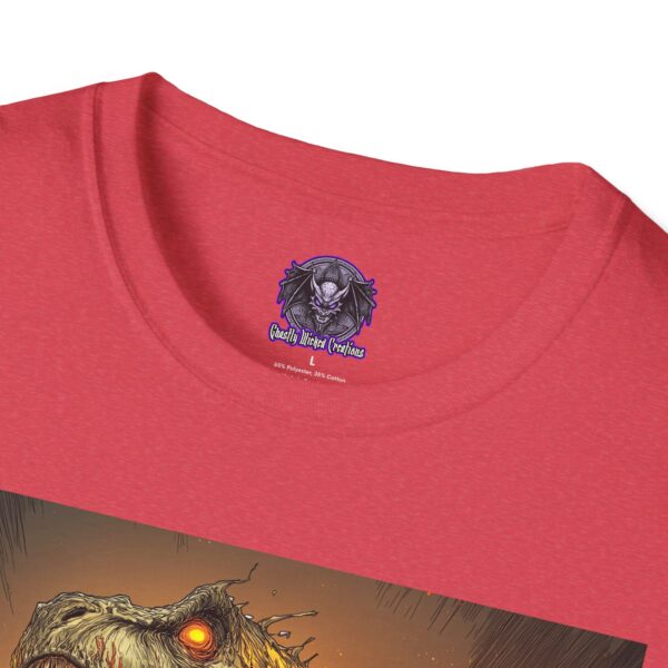 Zombie T-Rex Tyrannosaurus In Volcanic Wasteland Unisex T-Shirt - Image 51