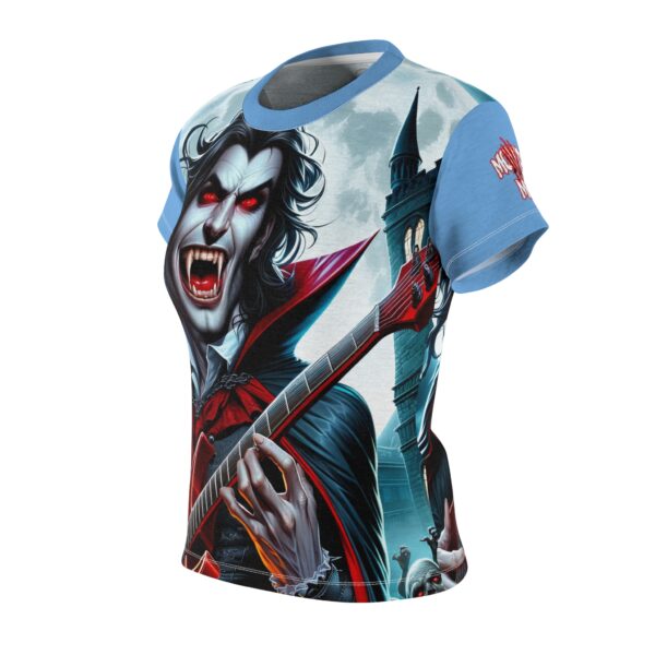 Monster Mosh 2024 Tour Drac on Guitar MM-D001 Women's Cut & Sew Tee (AOP) - Red or Light Blue Sleeves - Image 8
