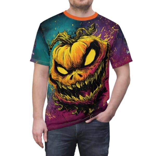 Evil Jack O' Lantern I Pop 60's Art Style Tee Unisex (AOP) - Image 26