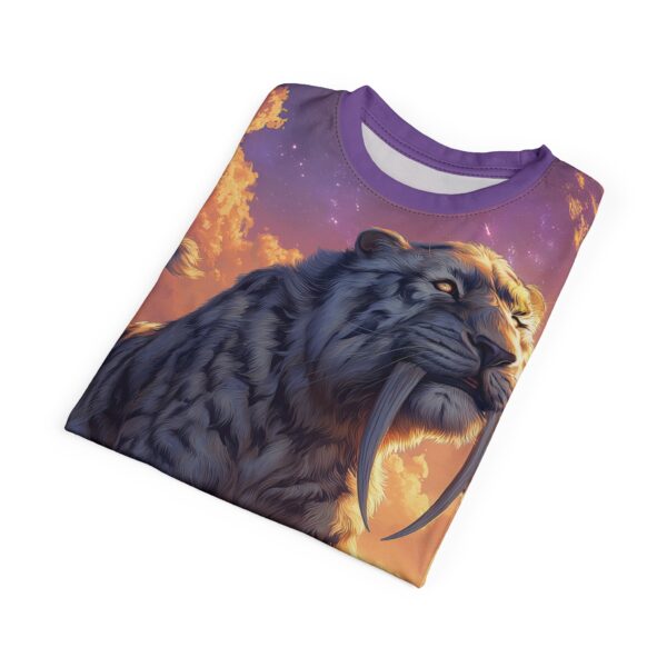 Prehistoric Smilodon aka Sabre-Tooth Tiger VI Unisex Tee (AOP) - Image 20