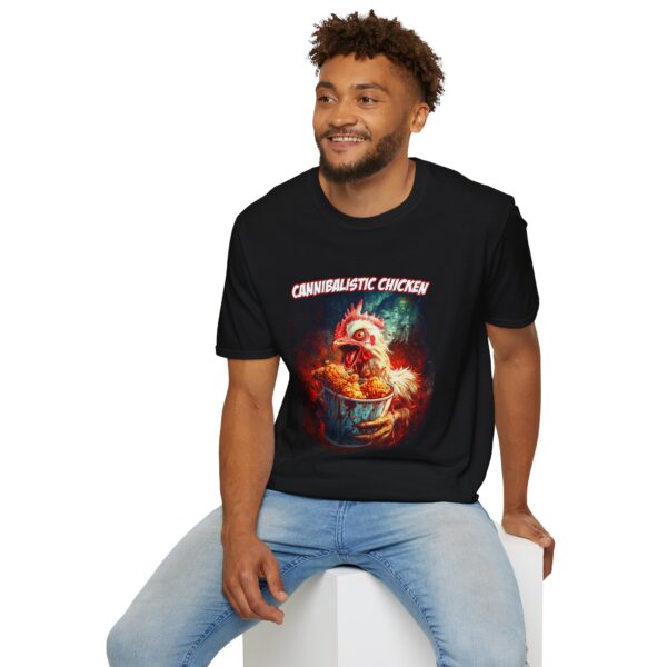 Cannibalistic Chicken Band Bloody Bucket Variant Unisex T-Shirt, Funny Graphic Tee, Unique Gift, Casual Wear, Chicken Lover Humor - Image 5
