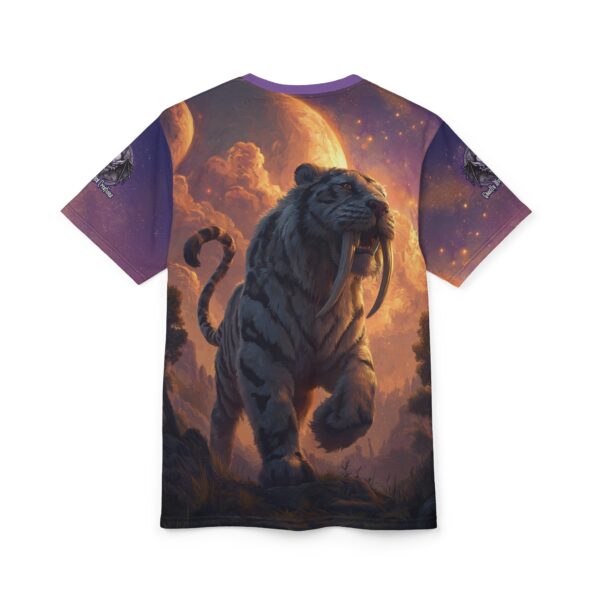 Prehistoric Smilodon aka Sabre-Tooth Tiger III Unisex Tee (AOP) - Image 8