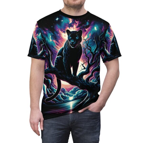 Cosmic Black Panther WD-D009 By Wyldesigns Unisex Cut & Sew Tee (AOP) - Image 5