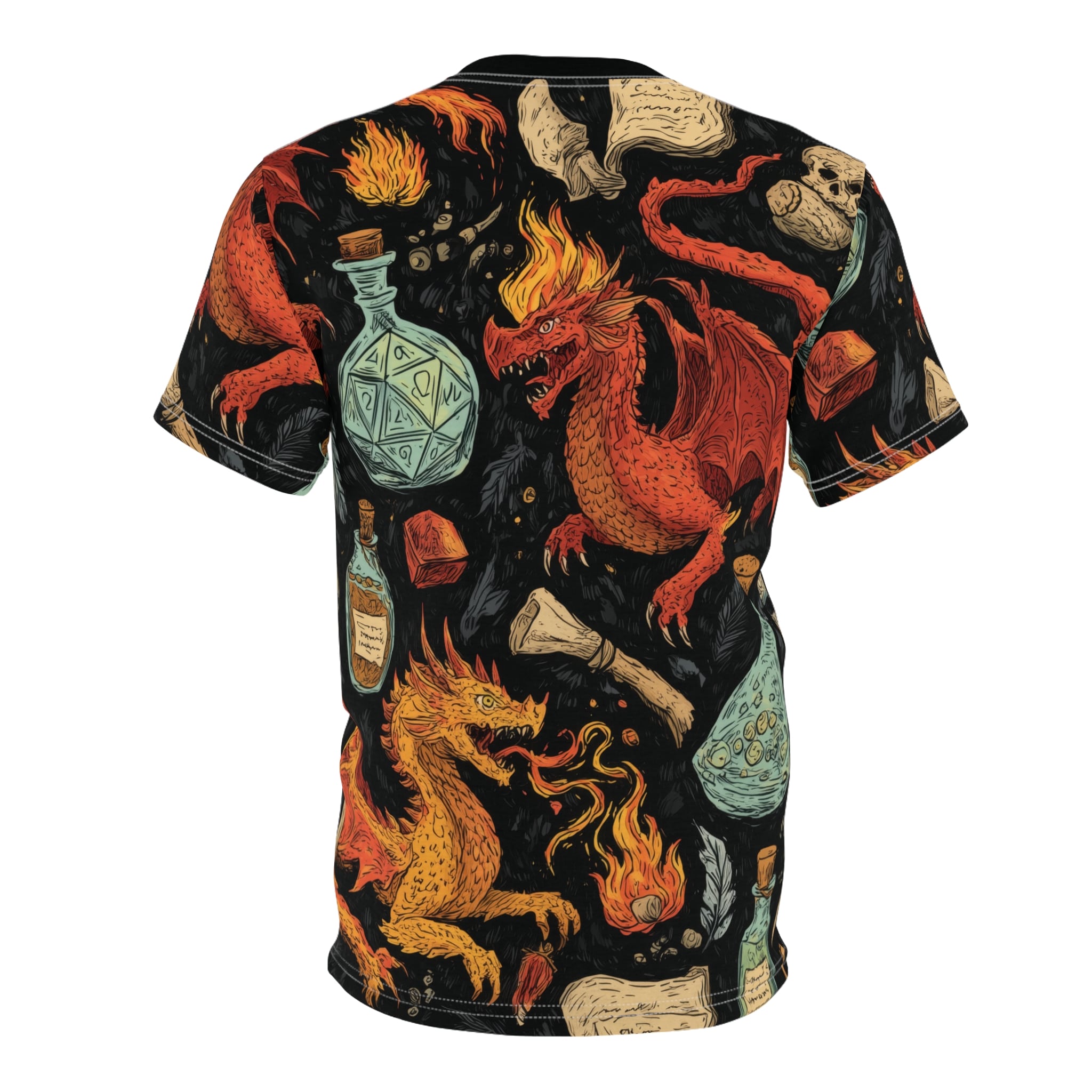 Epic Dragon Fantasy Pattern Unisex Cut & Sew Tee (AOP) - Image 22