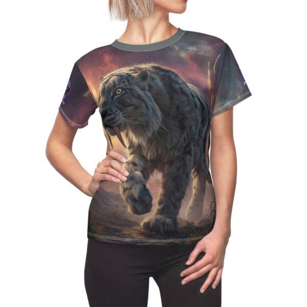 Prehistoric Smilodon aka Sabre-Tooth Tiger II Women's Tee (AOP)