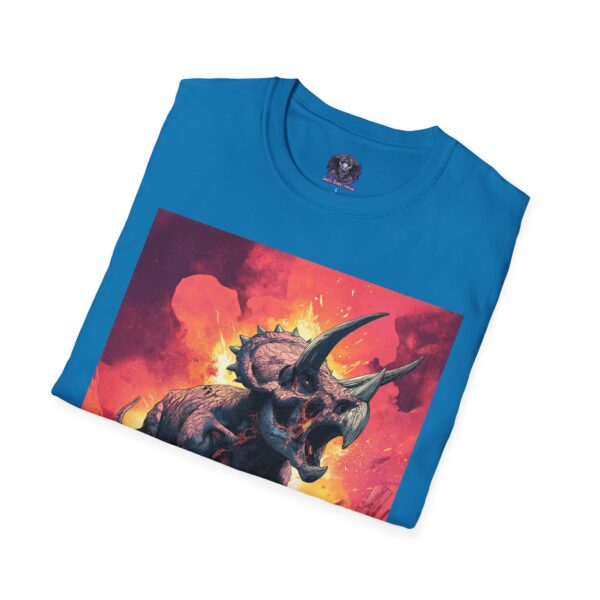 Zombie Triceratops In Volcanic Wasteland Unisex T-Shirt - Image 32
